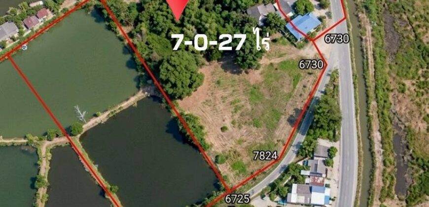 ขายที่ดินผังสีม่วงติดถนน ตำบลบางนาง อำเภอพานทอง ใกล้นิคมอมตะ